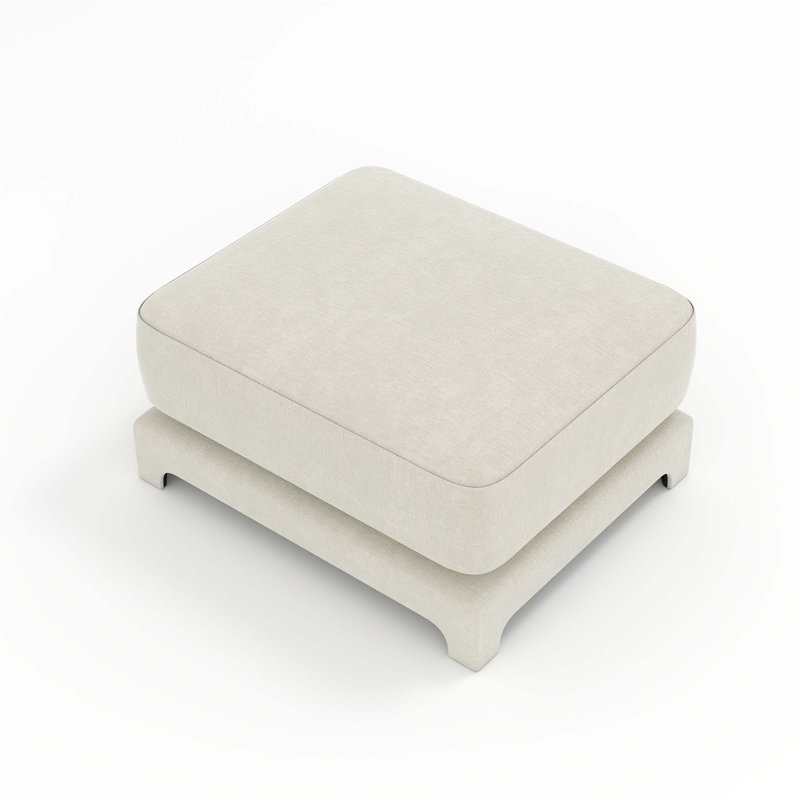 Elegant Chenille Upholstered Matching Ottoman, Superior Comfort And Design For Modern Living., Cream