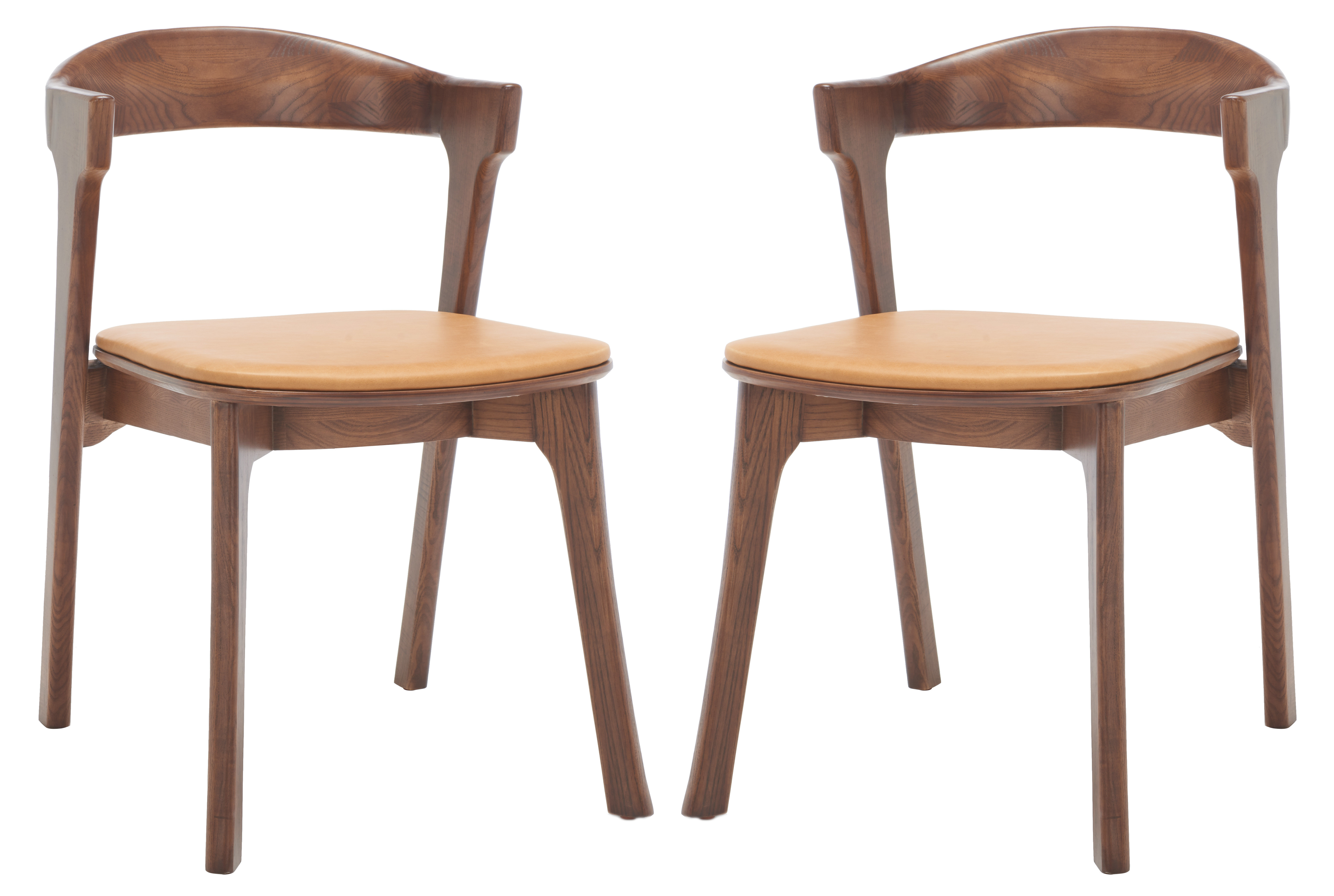 Set of Eight (8) Bespoke CH24 Wishbone Dining Chairs in Oak and Leathe