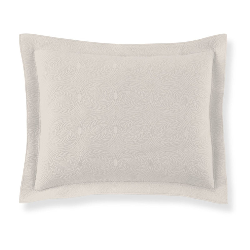 Vienna Linen/Ivory/White/Taupe/Ecru Cotton Piece Sham, King, Linen
