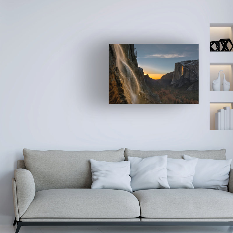 Art sur toile «bol Hua Zhu Yosemite Firefall», H 12 po x l 19 po