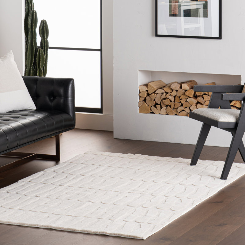 Tavina Solid Cloud Washable Area Rug, Rectangle 6' x 9', Beige