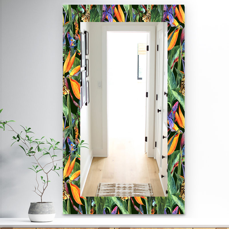 Miroir mural traditionnel 1 bohémien et éclectique gloomys tropical ambiance, H 39,4 po x l 29,5 po