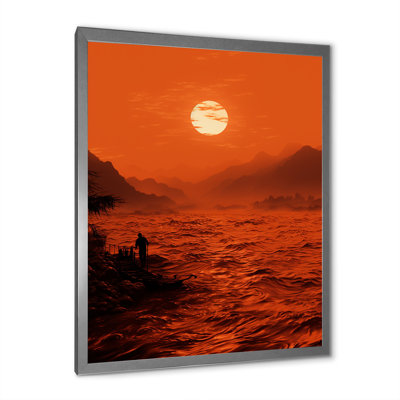 Lumières rouges du coucher de soleil sur la côte - art mural coucher de soleil côtier