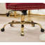 Chaise de bureau A&A Furniture, chaise de bureau moderne rembourrée en velours capitonnée avec base en métal doré, chaise de bureau pivotante réglable (rouge vin), SW1923WR-130473542-130473543