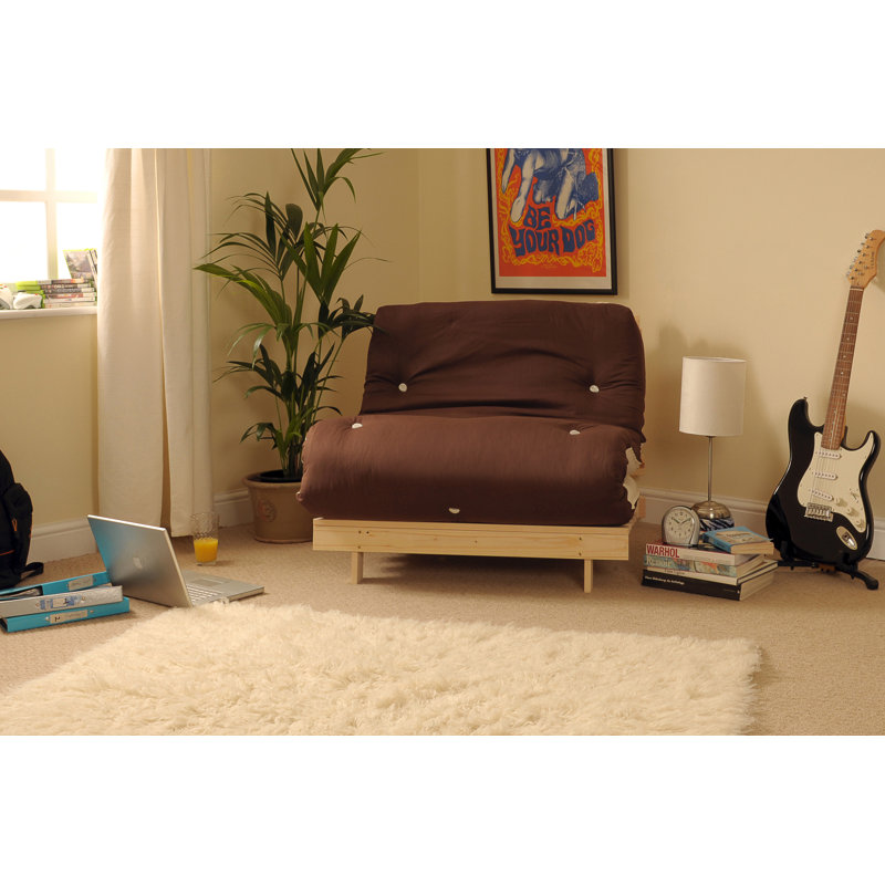 Arlete Upholstered Futon Chair, 76cm H x 76cm W x 78cm D, Chocolate