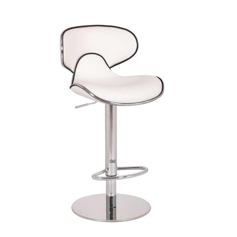 Basnight Swivel Upholstered Counter Stool with Metal Frame, White