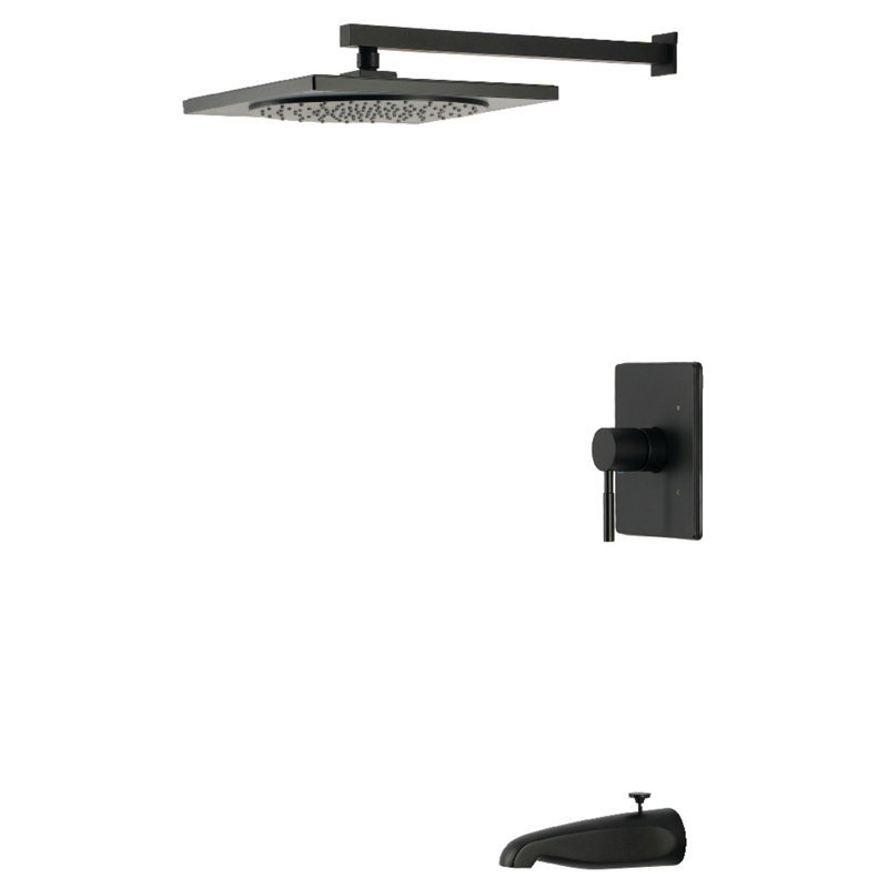 Kingston Brass Concord Single-Handle Pressure Balanced Tub and Shower Faucet, Matte Black