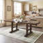 Ensemble de table de salle à manger 5 pièces en bois extensible avec rallonge amovible et 4 chaises d'appoint-1515370906