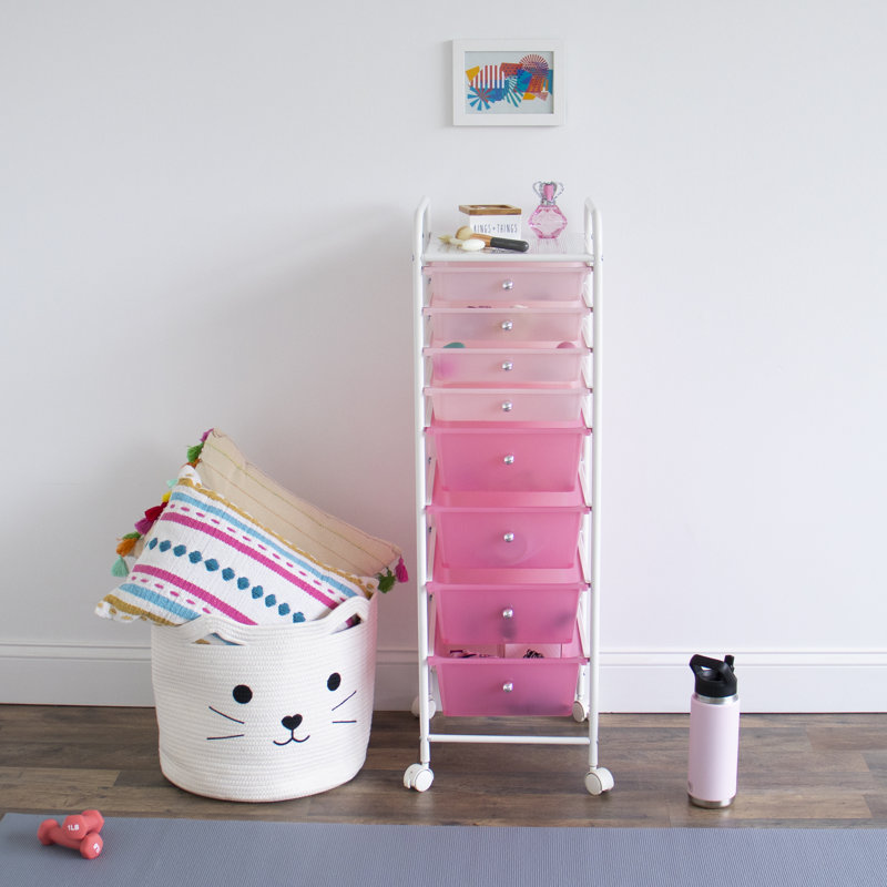 Tiroir de rangement 12,6 po Knowles, Rose