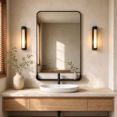 Bathroom Vanity Mirror, Hanging Aluminum Alloy Frame