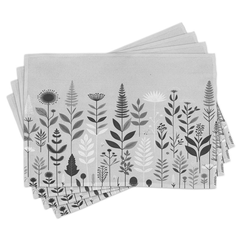 Ensemble de 4 napperons gris Ambesonne