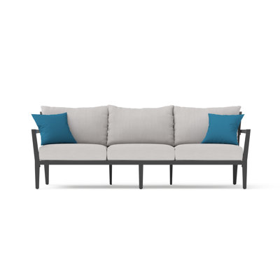 Calliann 88" Wide Outdoor Patio Sofa with Sunbrella Cushion Covers by Wildon Home