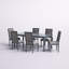 Phebe 6 - Person Four Leg Dining Set-205942458-205942459