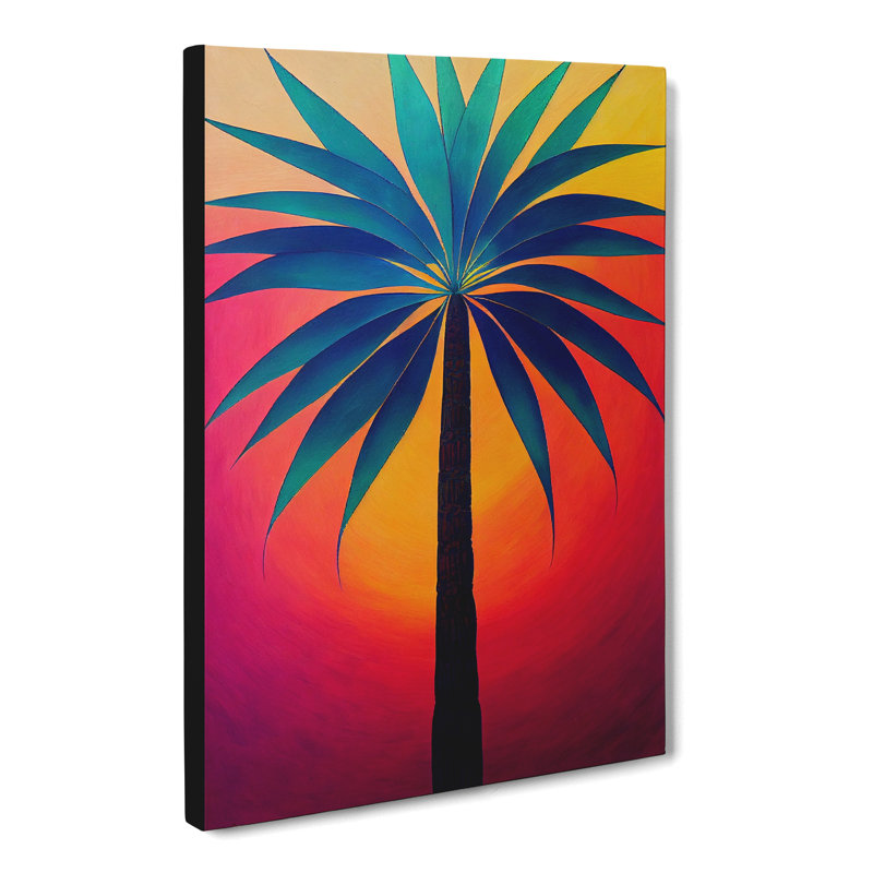 CAN-V0523-1697X Palm Tree In Colour - Wrapped Canvas Print, 60cm H x 40cm W x 3cm D