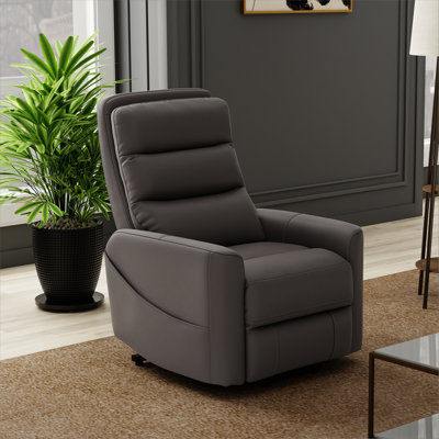 Faux Leather Power Lift Chair In Bentley Grey