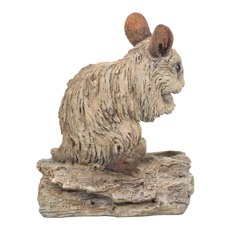 Mud Brown Polyresin Driftwood Look Mouse Statue