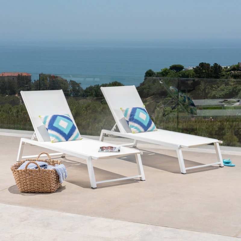 MYERS CHAISE LOUNGE WHITE DECK CHAIR