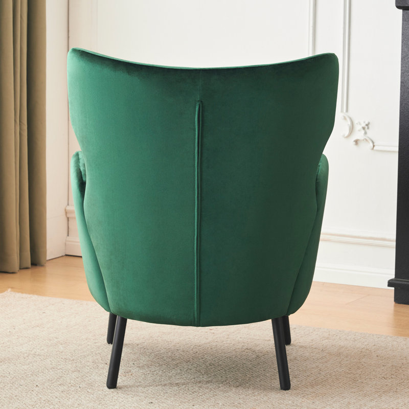 Fauteuil à oreilles confortable en velours Comfy, Vert
