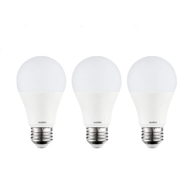 3-Pack LED UL Listed A19 Light Bulbs, Cool White 4000K