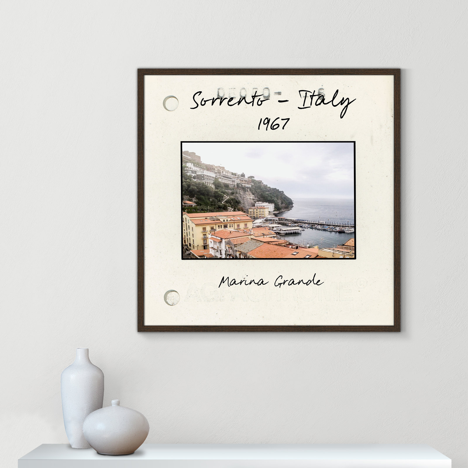 Ritona "Sorrento, Italy" Print, Walnut Single Picture Framed Paper, 32" H x 32" W x 0.75" D