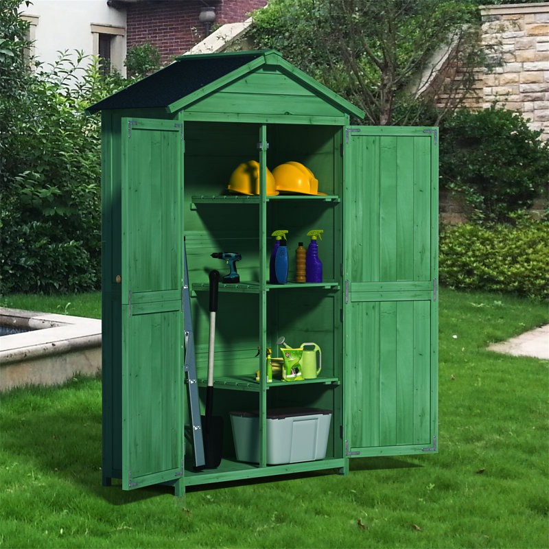 Remise de rangement d'extérieur en bois 35,6 po x 18,1 po x L 66,15 po