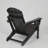 HDPE Folding Adirondack Chair with Cup Holder - Black-1371452897