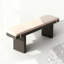 Banc rembourré en bois massif blanc-239621108