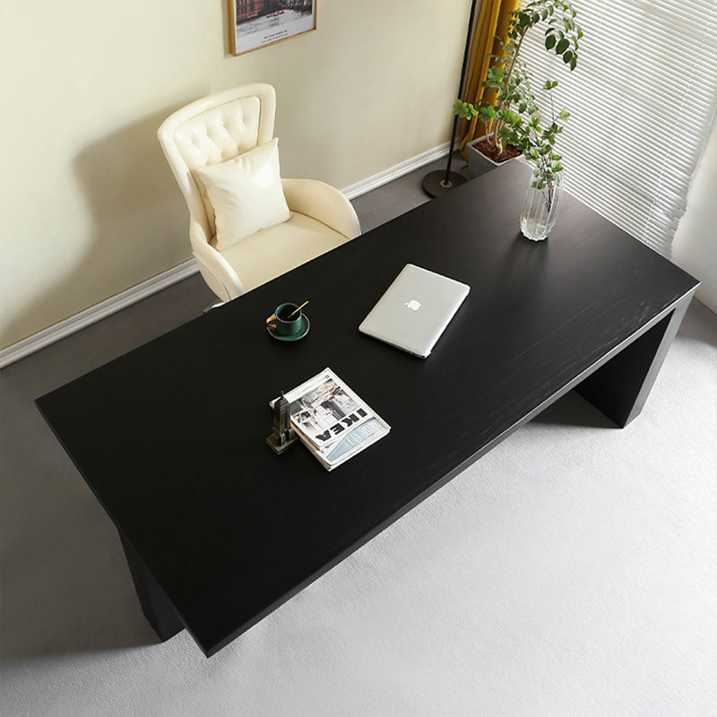 Black Rectangular Solid Wood desk, 29.53" H x 94.49" W x 39.37" D