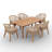 Outdoor Acacia Solid Wood 6-person Dining Set With Cushions-1288099451-1288099445