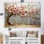 Arbre de fleurs de cerisier roses et dorées au bord du lac III - Ensemble de décorations murales fleurs de cerisier-107212640-107212642