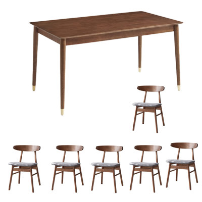Solid Wood Dining Table Set Solid Wood Top Four Leg Dining Set