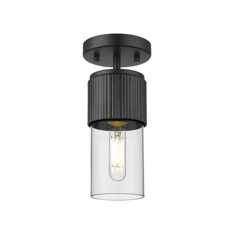 Plafonnier encastré 12 lumières Bolivar, Transparent, H 8,75 po x l 4 po x P 4 po, Noir mat