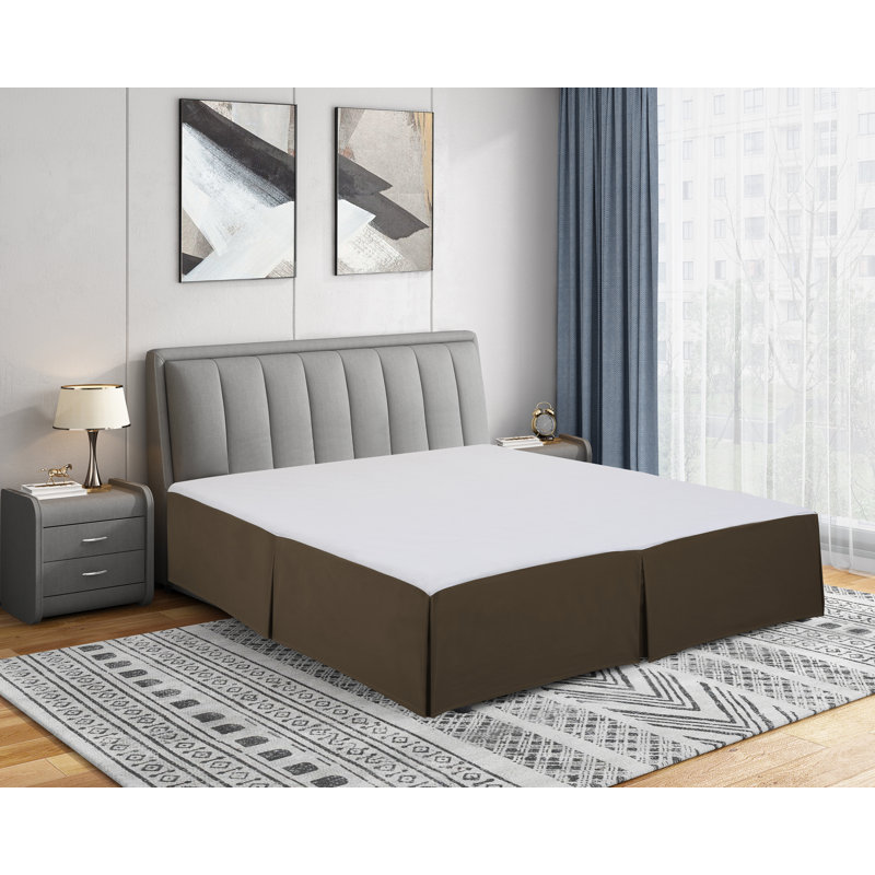 Jupe de lit en microfibre douce de 14 po Wayfair Basics® 1800 Series, Chocolat, Double