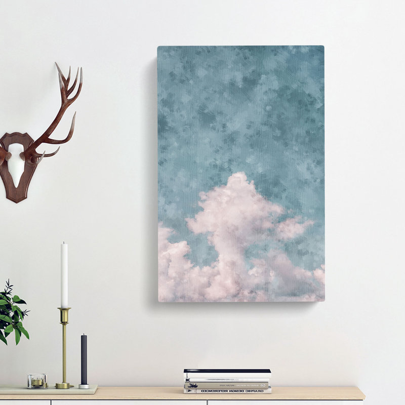 White Clouds Reaching Upwards - Wrapped Canvas, 60cm H x 40cm W x 3cm D