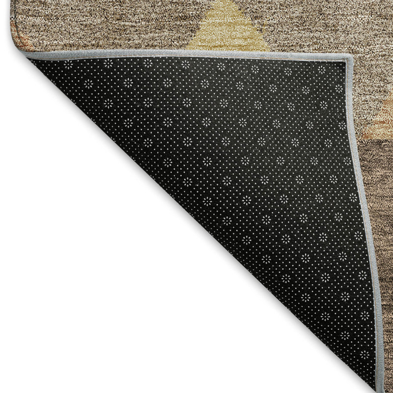 Premium Machine Washable Prisco Brown Rug, Round 8'