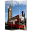 Paravent à 3 panneaux 71 pouces Lumberson Brar, Big Ben, London Cityscape, rouge, brun