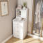 Meuble-lavabo à DEL 3 en 1 - largeur compacte de 20 po, tabouret caché + 4 tiroirs, bibliothèque ouverte, miroir à intensité variable 3 couleurs, finition blanche certifiée FSC