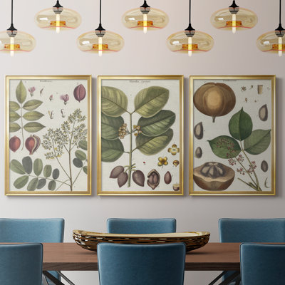 Exotic Botanique I - Toile tendue avec châssis sur mesure - 3 pièces