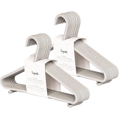 3 pousses - cintres en plastique paille de blé pour vêtements de bébé.