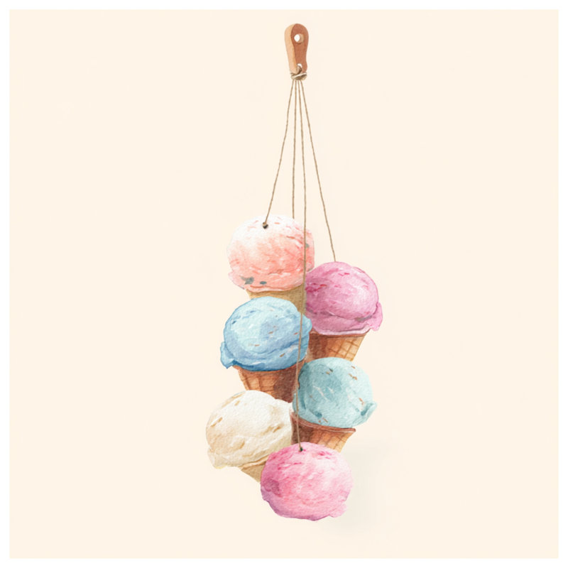 Couvre-lit crème glacée empilée, Double