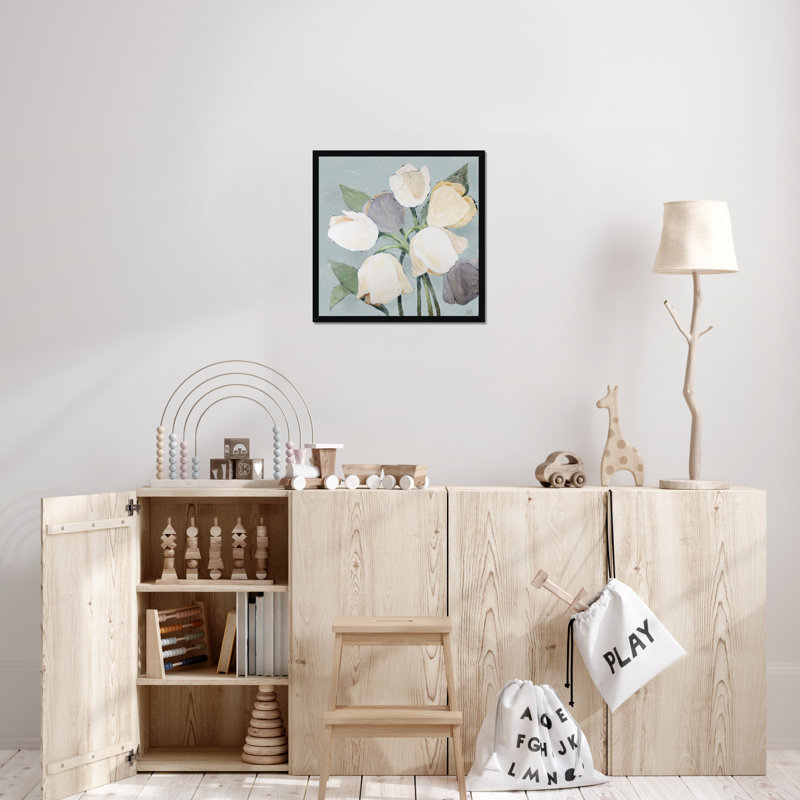 French Tulips I 1 Piece Painting, 55cm H x 55cm W, Black Framed Paper Print