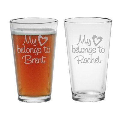 My Heart Belongs 16oz. Pint Glass Set