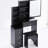 American Design Small Space Vanity Table With Cushioned Stool, Large Sliding Mirror, Multi-layer Storage, Black Dresser Size Left Bedside Cabinet Extra High Capacity Storage For Space,-1920891991
