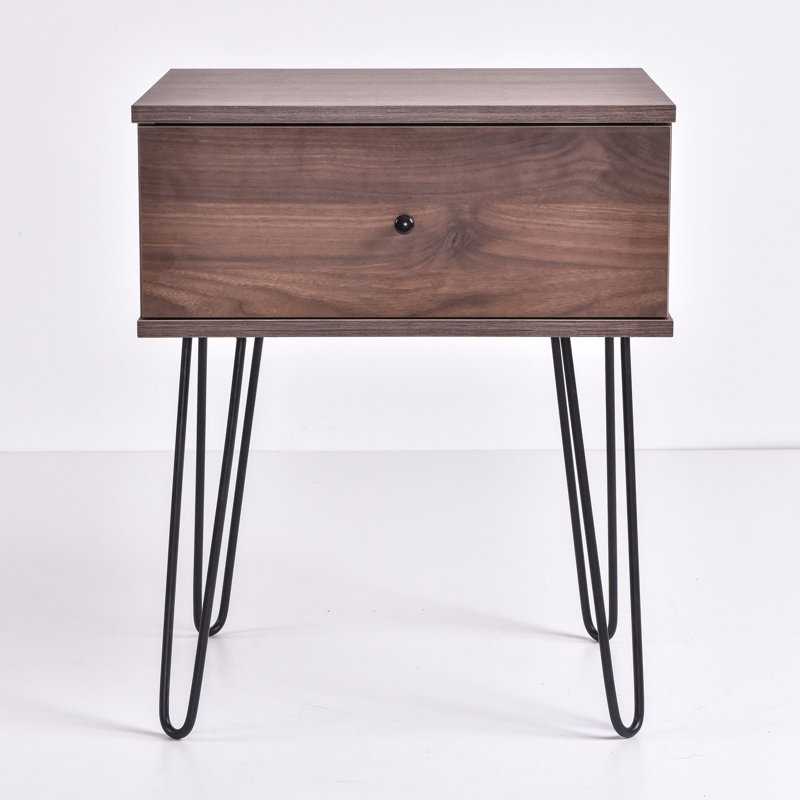 muir 50.2 cm W Bedside Table, Columbia Walnut