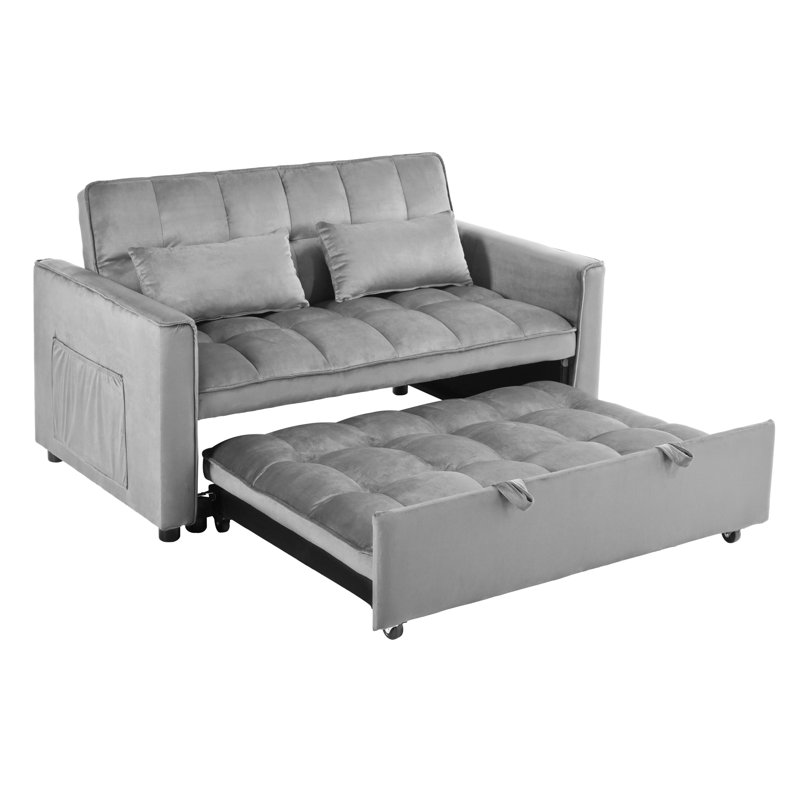 Convertible Sofa Bed, Light Gray