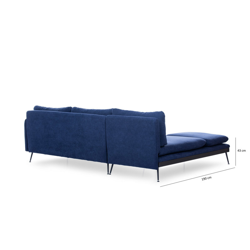 Canapé modulaire de 96,46 po Maristow, Bleu