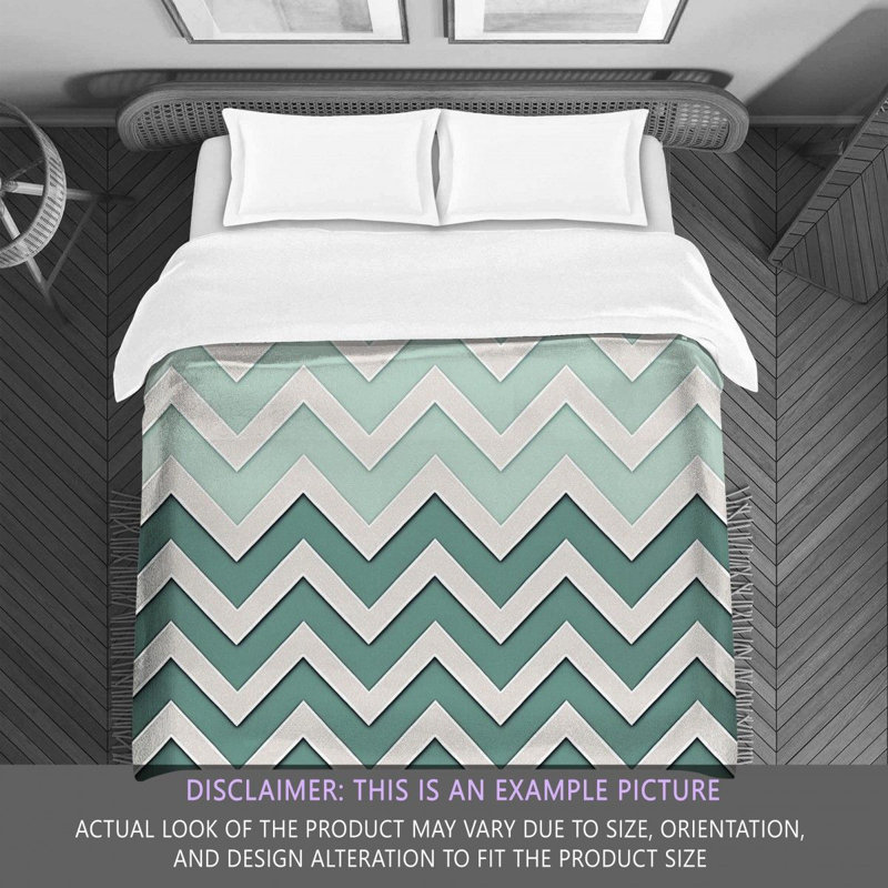 Checkered Comforter, Queen Comforter, Green/Silver Chevron