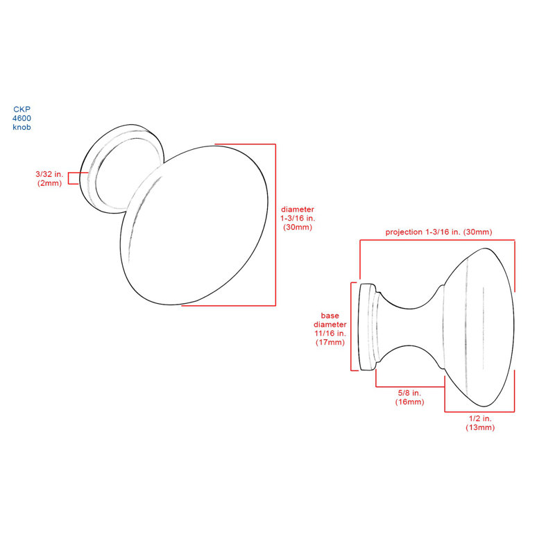 Origins 1 3/16" Diameter Round Knob