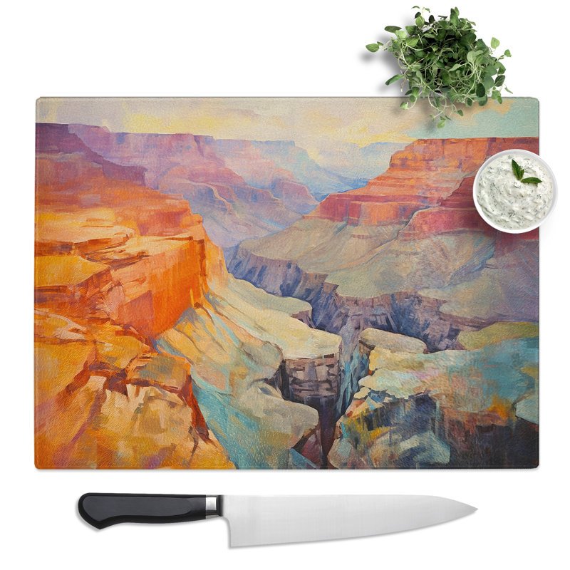 Grand Canyon Gestural No.2  Glass Chopping Board