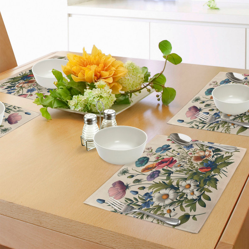 Polyester Floral Rectangle Placemat